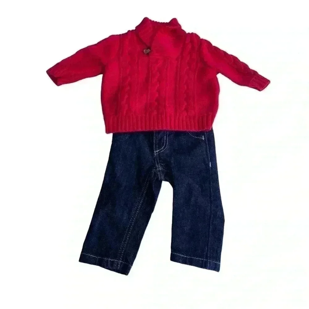 Boys Old Navy Sweater Jean Set•Size 0-3 Months•Preowned Great Condition•